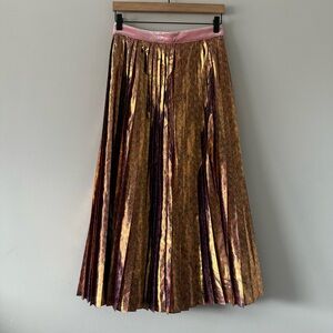 Love Shack Fancy Pleated Shiny Shimmery Whimsy Fairy Princess Maxi Skirt Size 4